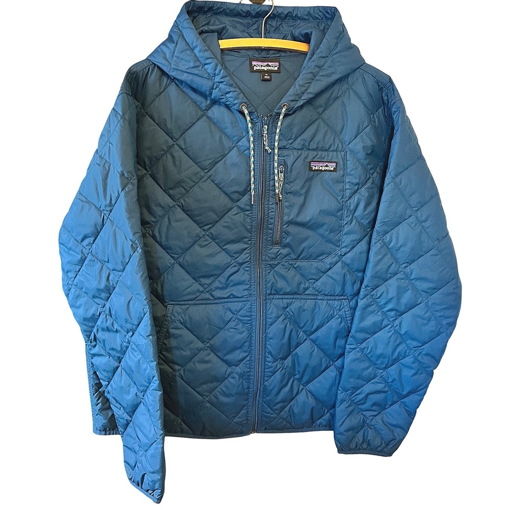 Patagonia Mens Diamond Quilted Insulated Bomber Hoody Blue XL 20695 FA23